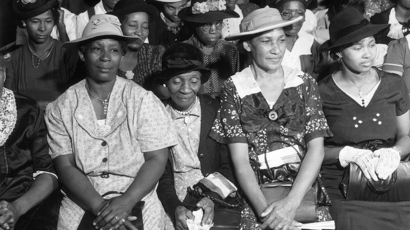 A church service in Woodville, Georgia, in October 1941 (JACK DELANO / GETTY)
