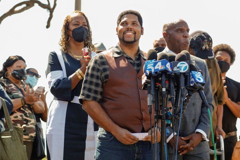 "This is a day we weren't sure would ever come," said Anthony Bruce, a great-great grandson of Willa and Charles Bruce // LOS ANGELES TIMES VIA GETTY IMAGES