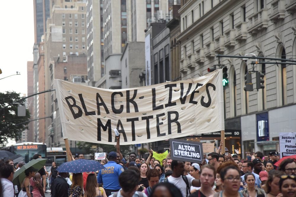 nyc black lives matter protest banner