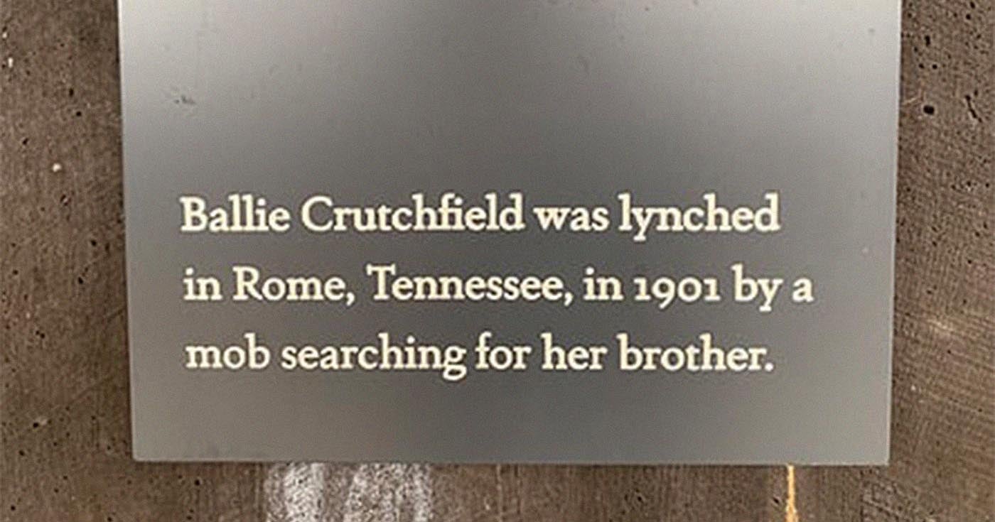ballie crutchfield was lynched in Rome, Tennessee, in 1901 by a mob searching for her brother
