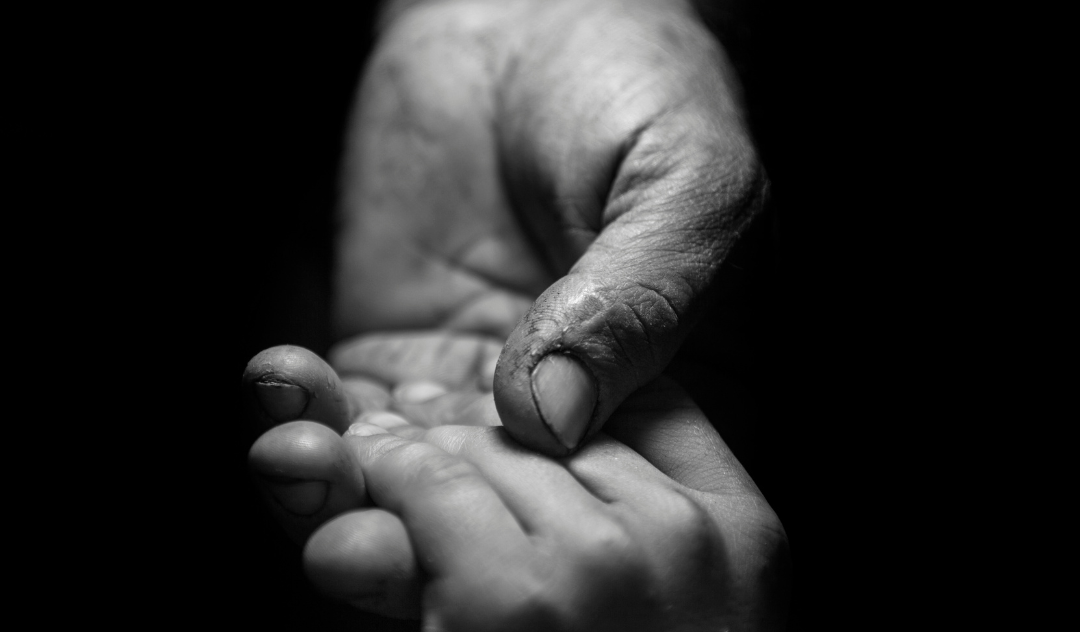 Adult hand holding a child's hand, RARE Workgroup