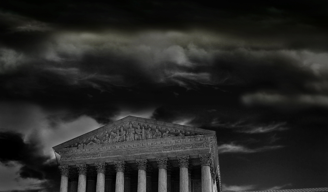 Supreme Court building with stormy sky above, RARE Workgroup