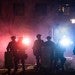 Law enforcement officers clear an area of demonstrators during a protest over the fatal shooting of Daunte Wright during a traffic stop, outside the Brooklyn Center Police Department in Brooklyn Center, Minn. AP