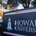 An entrance sign near the main gate at Howard University.