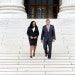 US Supreme Court Associate Justice Ketanji Brown Jackson and Chief Justice John Roberts walk down the steps of the Supreme Court by Anna Moneymaker at Getty Images
