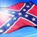 Confederate flag waving on the wind 