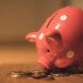 Piggy bank and coins