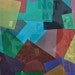 Protesters overlaid by multicolored shapes