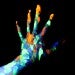 A hand with paint on it, Rice University Sociology RARE Workgroup