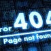 Error 404 message, page not found