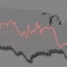 outline of United States overlaid with red chart, Rice University Sociology RARE Workgroup
